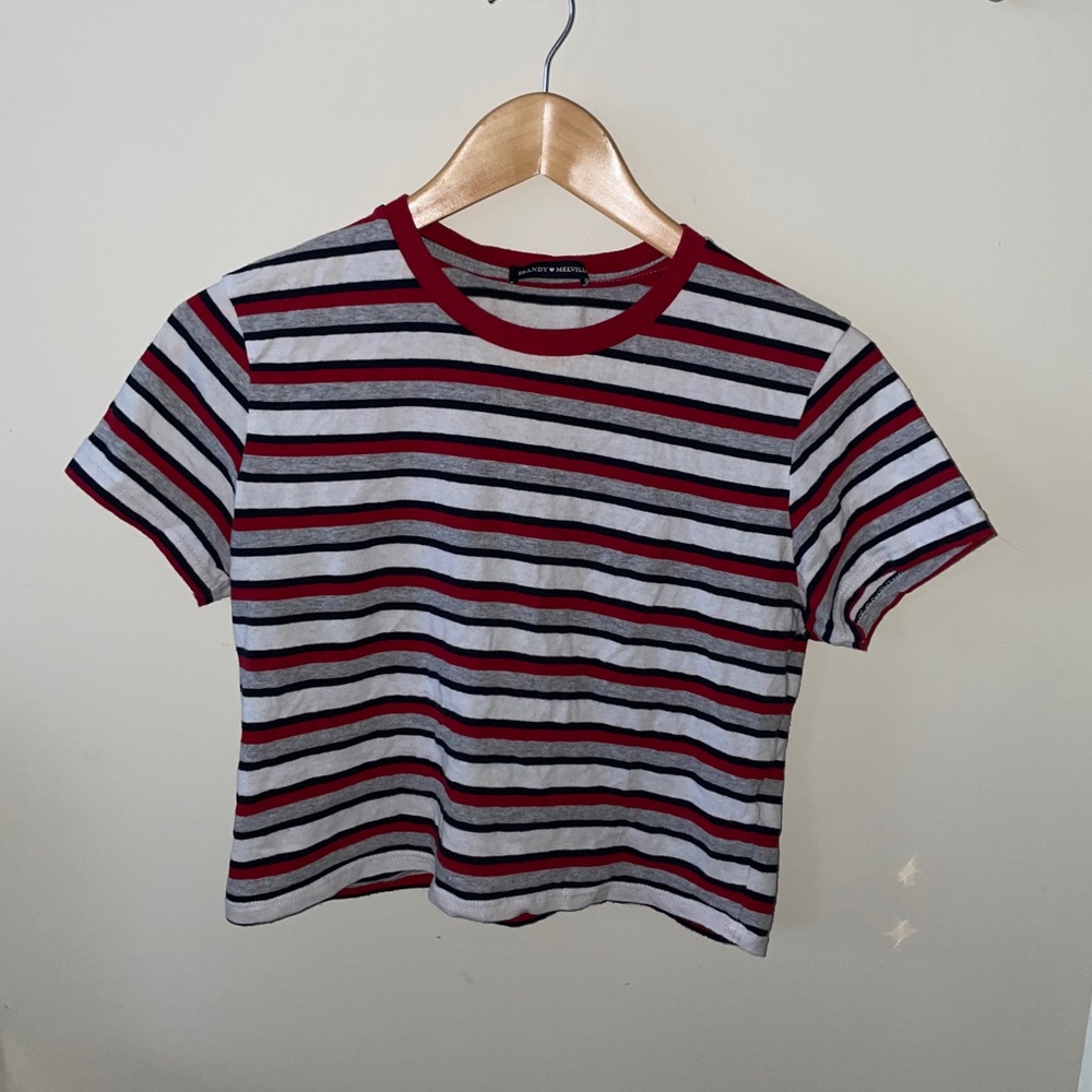 Brandy Melville striped crop tee